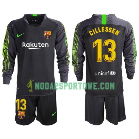 Koszulka FC Barcelona Cillessen 13 Bramkarska Dziecięcy Wyjazdowe Stroje Piłkarskie 2019/20 Długi Rękaw